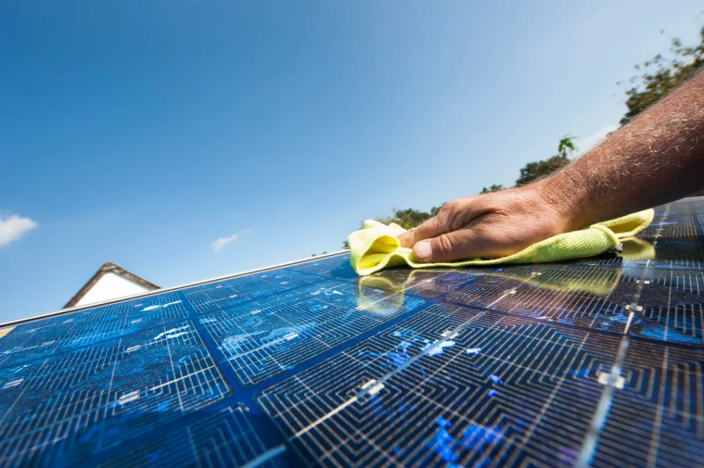 Cleaning Solar Panel